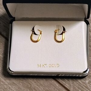 14k Gold Hoop Earrings Bnib